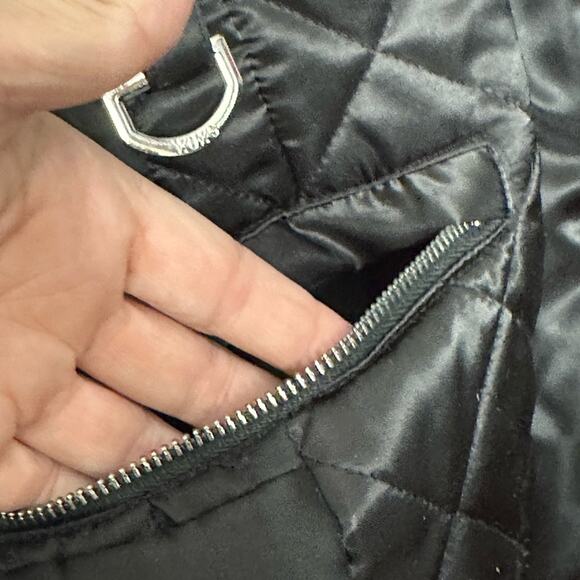 XOXO Vintage Black Quilted Coat With Fur Lined Hood - Picture 6 of 8